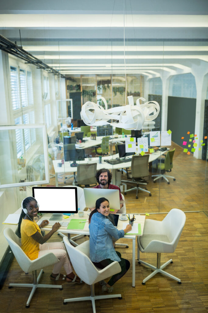 group of graphic designers working together